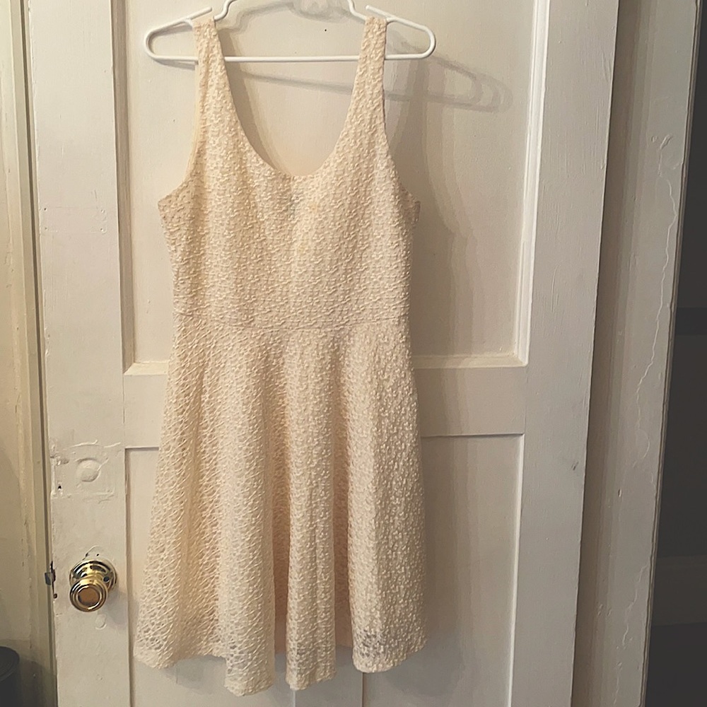 Cream Aqua Lace Dress